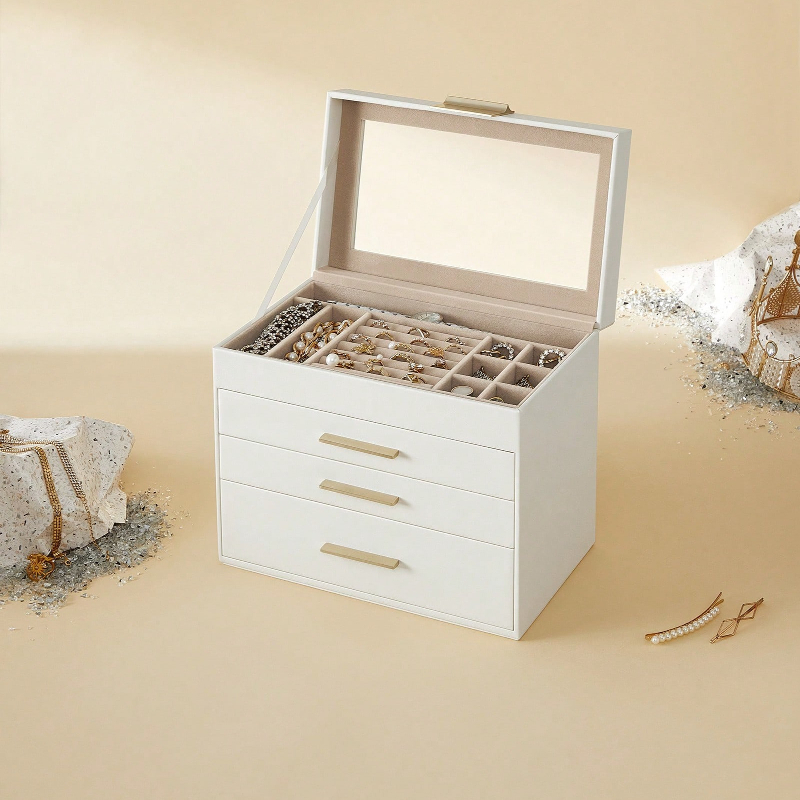 Velvet Jewelry Box - Caixa de Armazenamento de Joias de