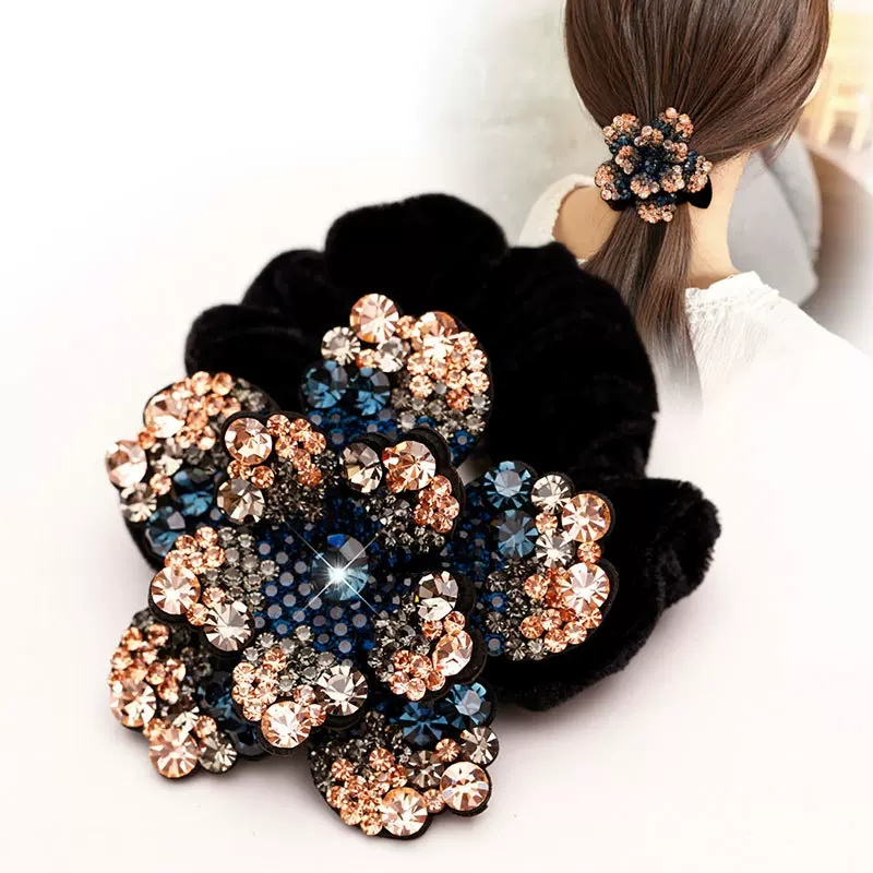 Mulheres strass scrunchies vel - Velvet Jewelry Box avaliação e preço