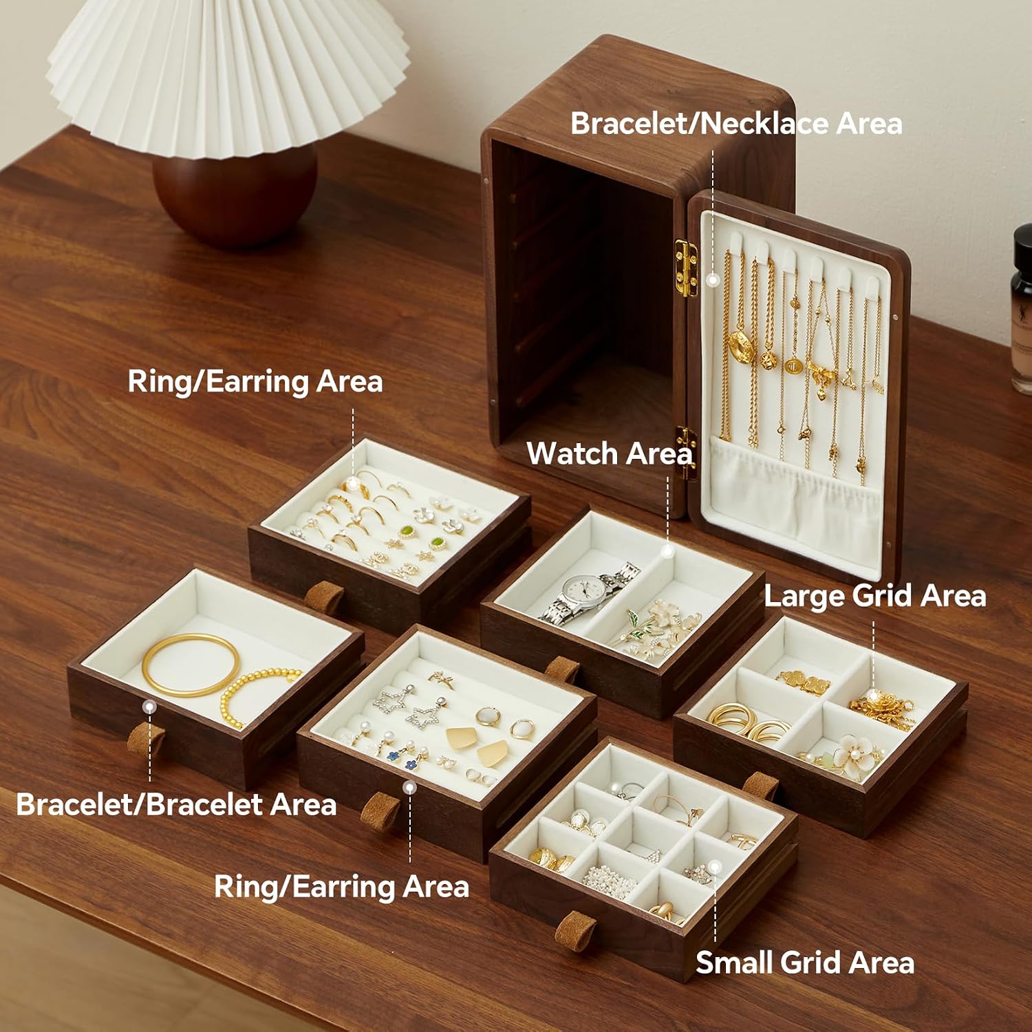 Caixa de Joias em Madeira Sóli - Velvet Jewelry Box avaliação e preço