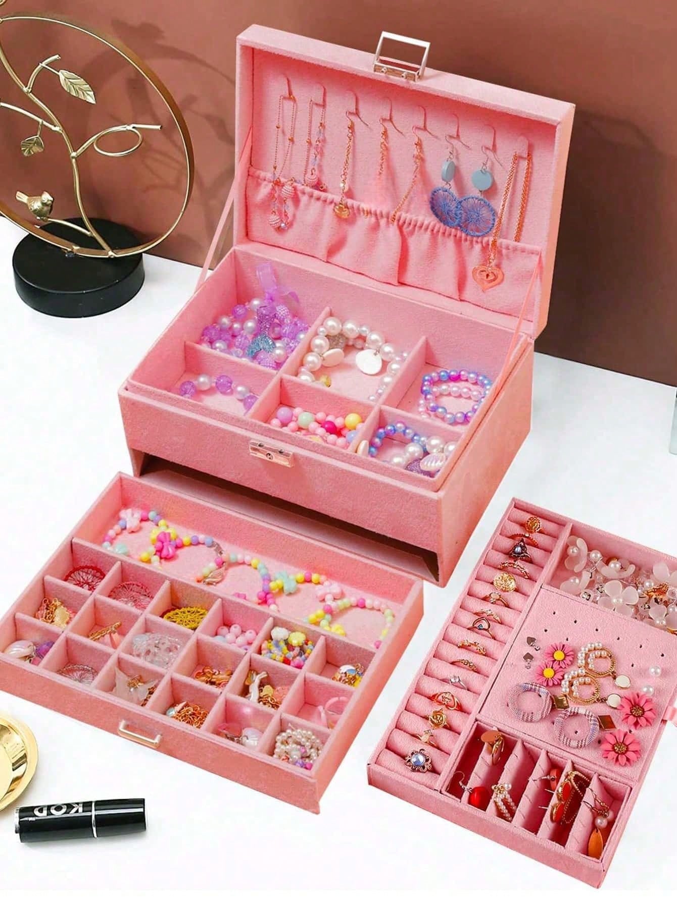 Caixa de Joias de Veludo de 3  - Velvet Jewelry Box avaliação e preço