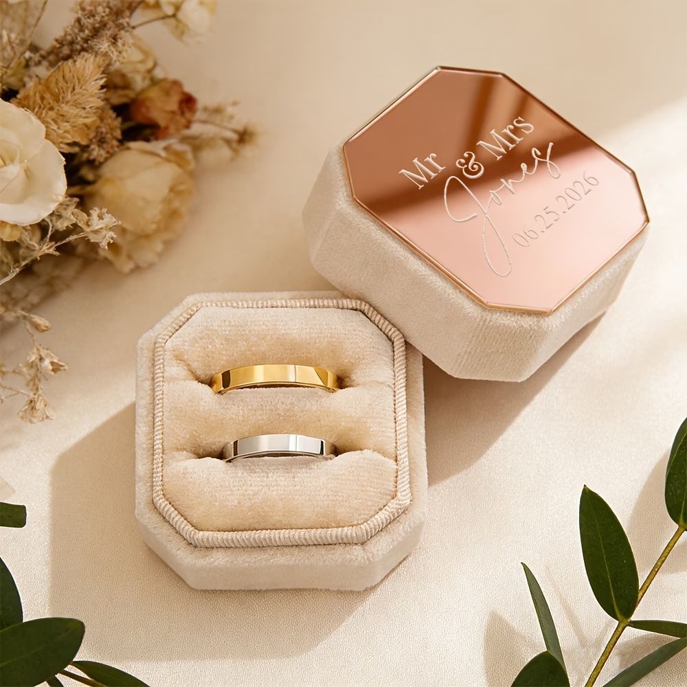 Caixa de Anel de Veludo Octogo - Velvet Jewelry Box avaliação e preço