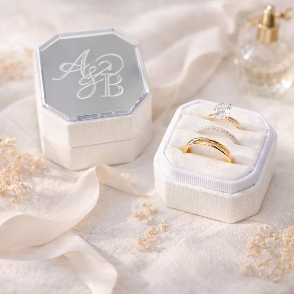 Caixa de Anel de Veludo Octogo - Velvet Jewelry Box avaliação e preço
