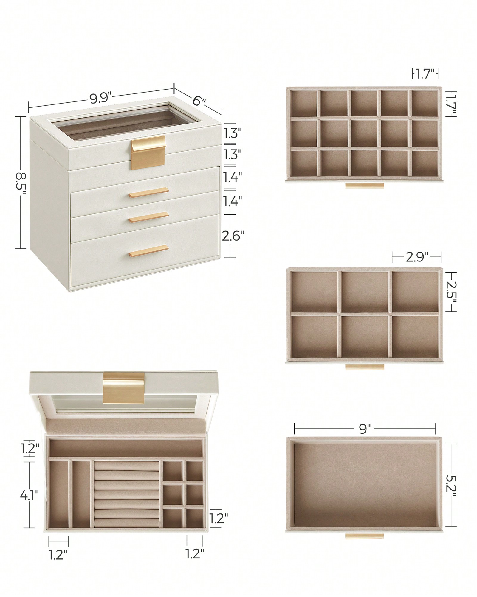 Caixa de Armazenamento de Joia - Velvet Jewelry Box avaliação e preço